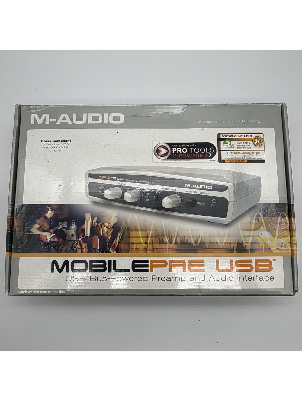 M-Audio MobilePre USB 200F Audio Interface Preamp w/ Box Cable Manuals Discs